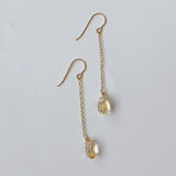 シトリンのシンプルピアス