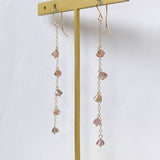 バイカラートルマリンのロングピアス