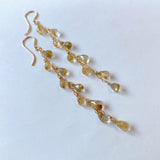 ルチルクォーツのシャンデリアピアス