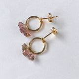 バイカラートルマリンのスタッドリングピアス