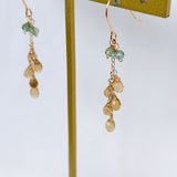 ビアクォーツとグリーンアパタイトのミモザピアス