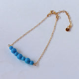 スリーピングビューティーターコイズの丸玉7粒ブレスレット