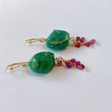 Russian Amazonite and Madagascar Sapphire Earrings Grape 