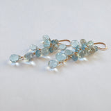 アクアマリンのふさふさピアス