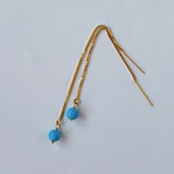 スリーピングビューティーターコイズの丸玉アメリカンピアス