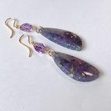 grape agate and amethyst earrings