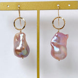 Oyster baroque pearl ring earrings