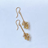 ルチルクォーツのバーチェーンピアス