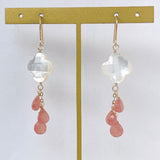 Peruvian rhodochrosite and mother-of-pearl earrings 