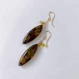 fruit jasper and sapphire earrings