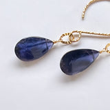 アイオライトの一粒ピアス　バルーンフック