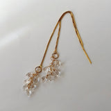 ハーキマークォーツの2wayアメリカンピアス　チャーム仕立て