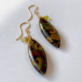 fruit jasper and sapphire earrings