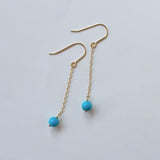 スリーピングビューティーターコイズの丸玉シンプルピアス