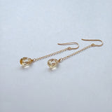 シトリンのシンプルピアス