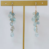 アクアマリンのふさふさピアス