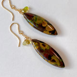 fruit jasper and sapphire earrings