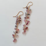 スピネルのフリンジロングピアス