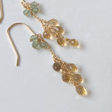 ビアクォーツとグリーンアパタイトのミモザピアス