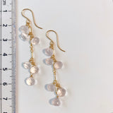 ローズクォーツのころころロングピアス