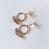 バイカラートルマリンのスタッドリングピアス