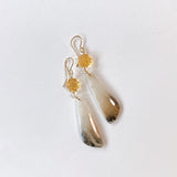 dendrite agate and citrine earrings