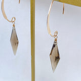 ロゼンジステップカットシトリンの一粒ピアスA