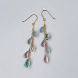 アフガニスタンフローライトの5連ピアス