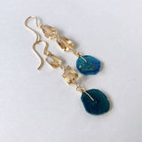 ローマングラスとトパーズピアス