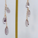 アフガニスタンフローライトのトリプルピアス　ピンク