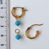 スリーピングビューティーターコイズの一粒ピアスチャーム