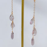 アフガニスタンフローライトのトリプルピアス　ピンク