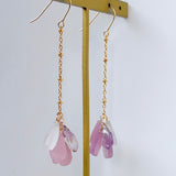 オニキスと水晶、アメトリンのフリンジピアス