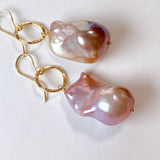 Oyster baroque pearl ring earrings