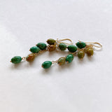 ソノランターコイズとアコヤケシパールのしゃらしゃらピアス