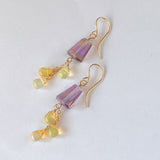 ametrine and opal drop earrings 