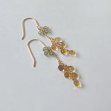 ビアクォーツとグリーンアパタイトのミモザピアス