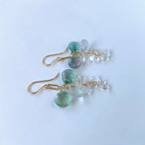 フローライトと両剣水晶のピアス