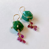 Russian Amazonite and Madagascar Sapphire Earrings Grape 