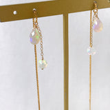 オパールのラウンド&ドロップアメリカンピアス