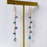 ロンドンブルートパーズのシャンデリアロングピアス