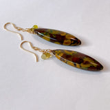 fruit jasper and sapphire earrings