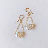 butterfly pearl swing earrings 