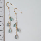 アフガニスタンフローライトのトリプルピアス　グリーン