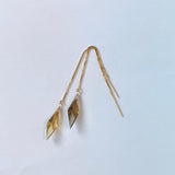 ロゼンジステップカットシトリンのアメリカンピアス