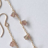 バイカラートルマリンのロングピアス