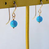 スリーピングビューティーターコイズの一粒丸玉ピアス