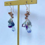 フローライトとアンダリュサイトのピアス