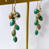 ソノランターコイズとアコヤケシパールのしゃらしゃらピアス