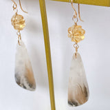 dendrite agate and citrine earrings